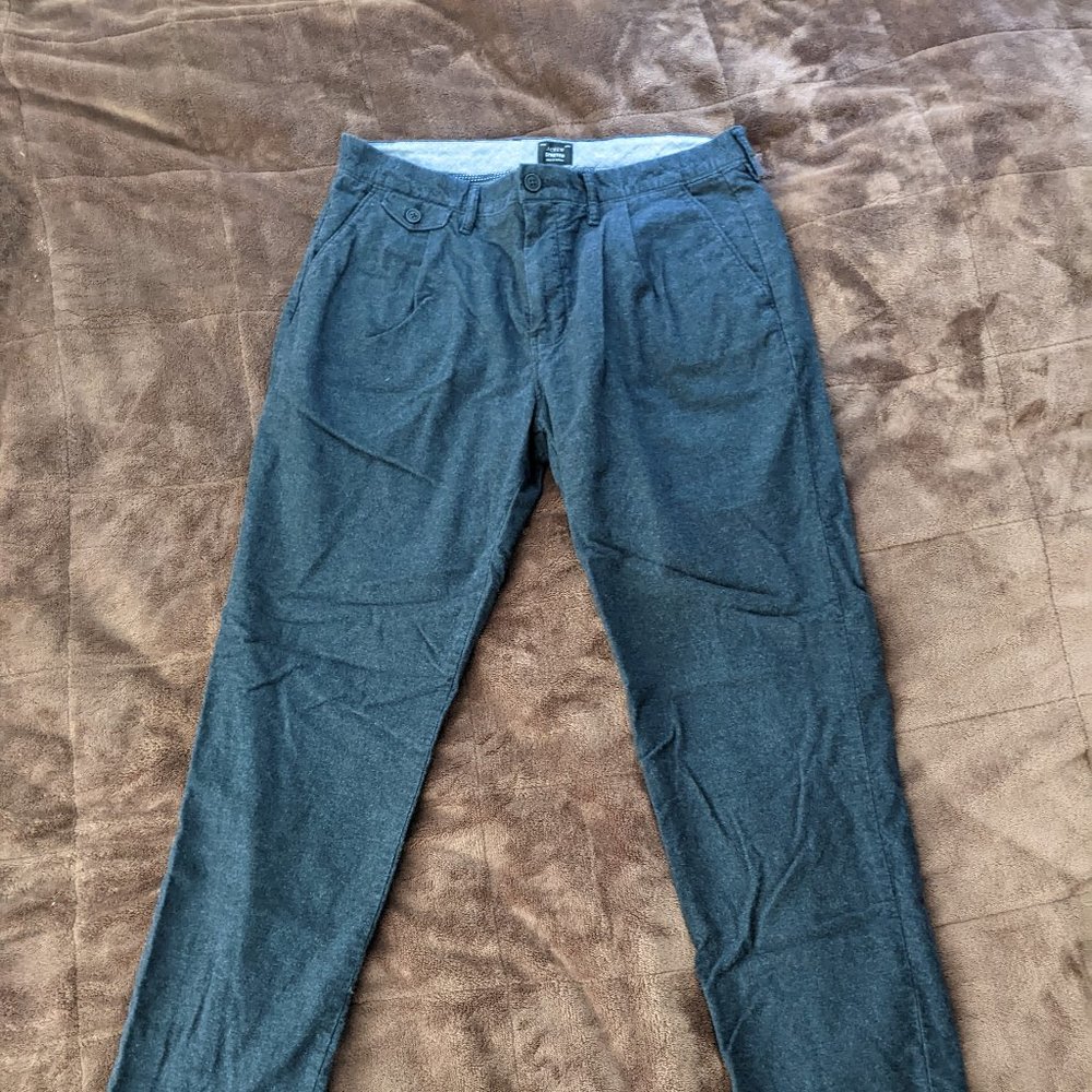 J. Crew Pleated Stretch Brushed Twill Pant